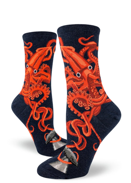 Women's Squid & Whale Crew (Heather Navy)