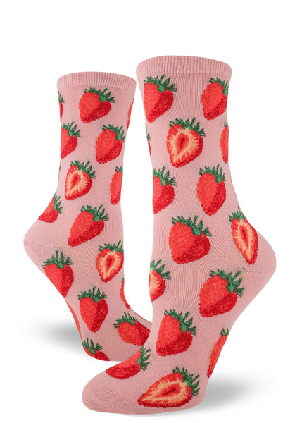 Women's Sweet Strawberries Crew (Petal Pink)